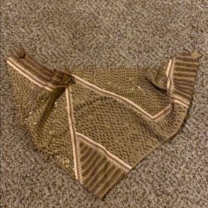 Noonday Collection Shimmering Gold and Tan Scarf